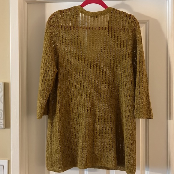 J Jill Women’s Lightweight Cotton Sweater XL in Mustard Gold Brown - Picture 4 of 4
